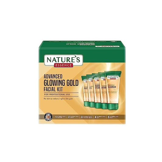 Nature's Essence Advanced Glowing Gold Facial Kit 500gm for Skin so Rediant & No Added Ammonia