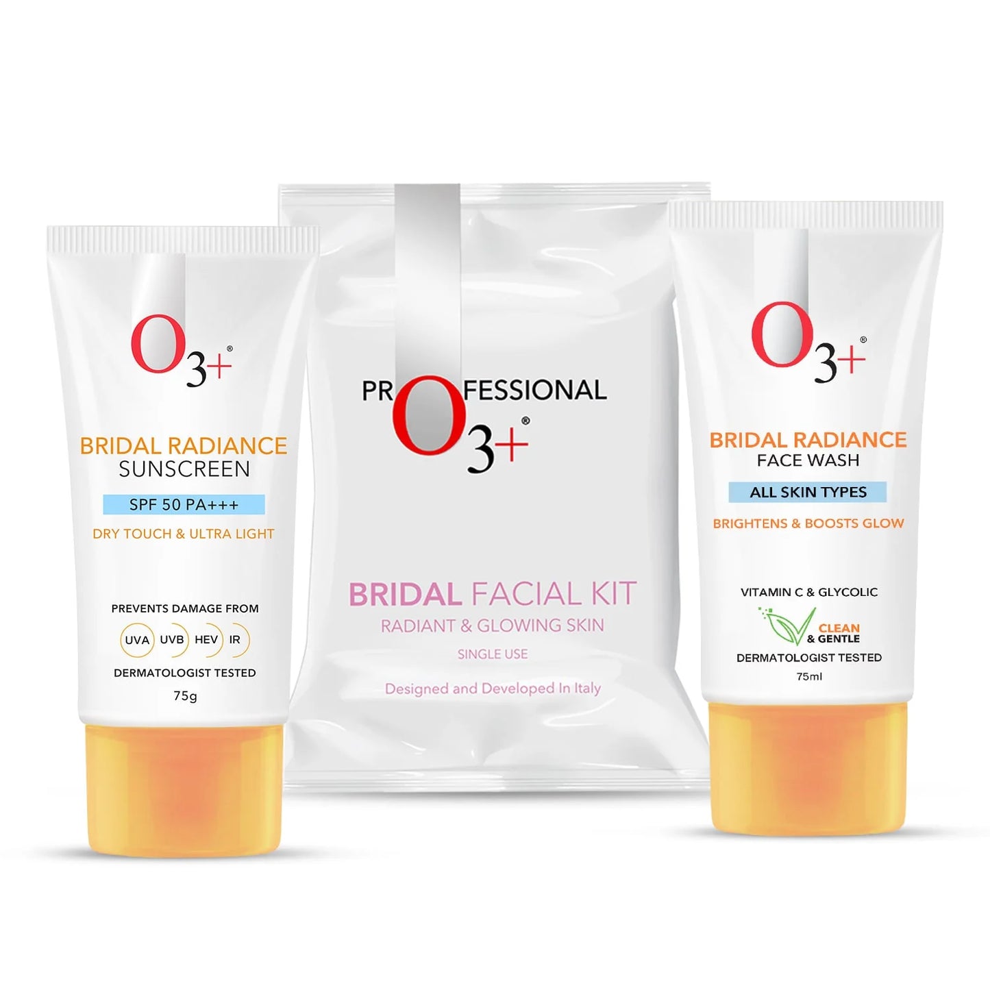 O3+ Radiance Skincare Combo With Bridal Facial Kit for Radiant & Glowing Skin 120g