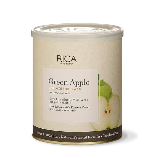 Rica Green Apple Liposoluble Painless Hair Removal Wax For Men & Women| Quick & Easy Tan Removal Waxing for Sensitive Skin| 800 ml, Pack of 1