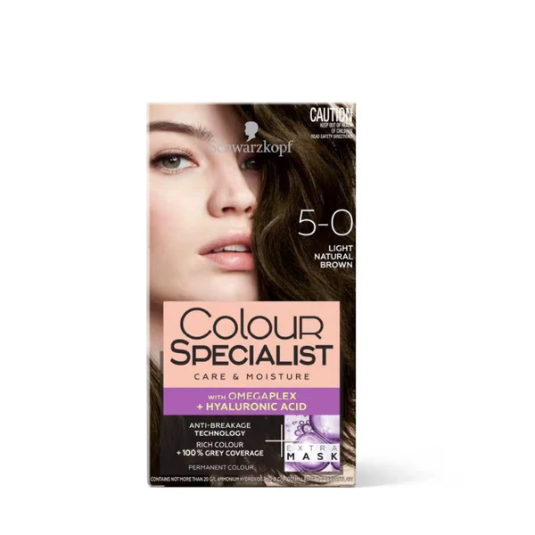 Schwarzkopf Colour Specialist Permanent Hair Colour , 5.0 Light Natural Brown