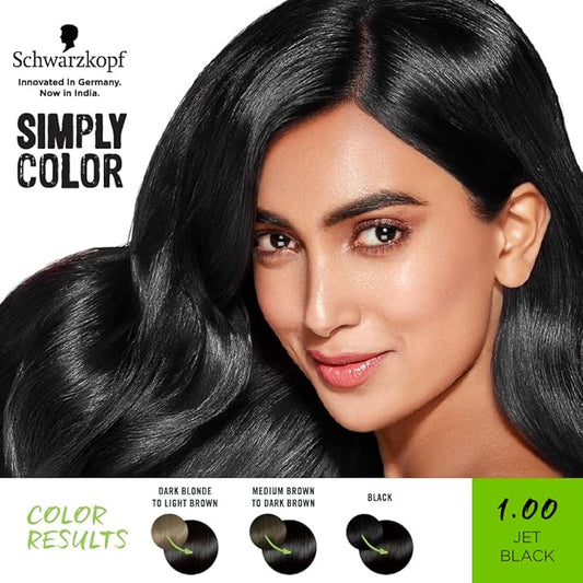 Schwarzkopf Simply Color Permanent Hair Colour - 1.00 Natural Black