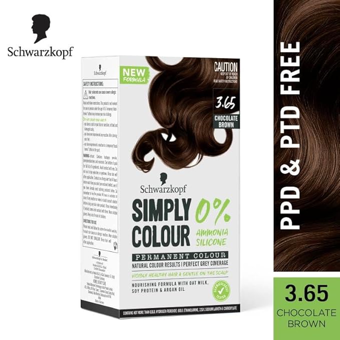 Schwarzkopf Simply Colour Permanent Hair Colour 142.5ml - Chocolate Brown 3.65