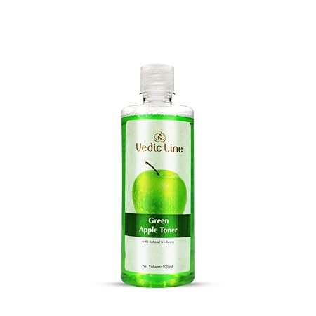 Vedic Line Green Apple Toner, Reduces Acne Breakouts, Dark Spots With Green Apple Extract For Refreshes And Rejuvenates Skin, 500 Ml